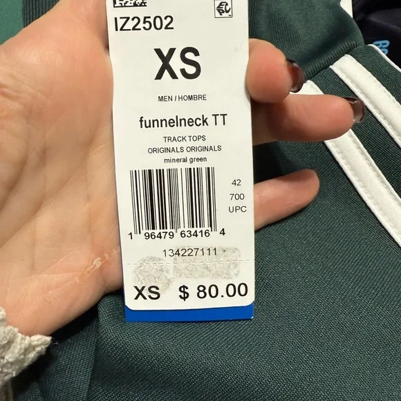 Adidas Mineral Green Funnelneck Track Top Size XS NWT - Picture 4 of 4